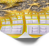 ゴールデンエイリアンシークリージャーフラクタル抽象芸術アート ポスター (コーナー)