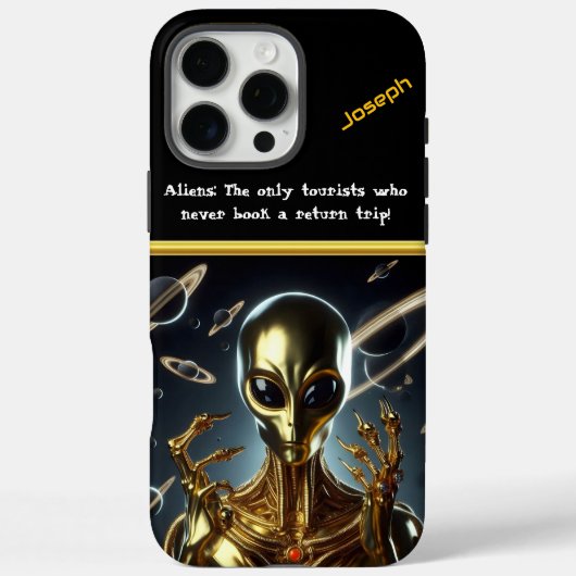 ゴールデンエイリアン姿Area 51の宇宙リングや輪間 Case-Mate iPhoneケース (裏面)