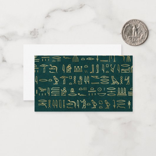 ゴールデンエジプト字タイポグラフィエジプト ノートカード (正面/裏面インサイチュ)