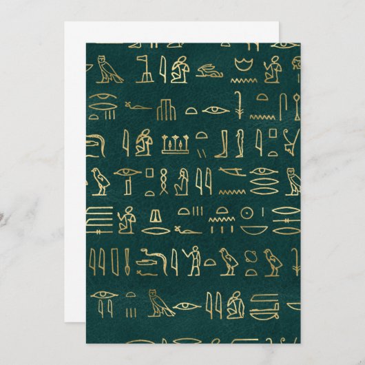 ゴールデンエジプト絵文字タイポグラフィエジプト サンキューカード (正面/裏面)