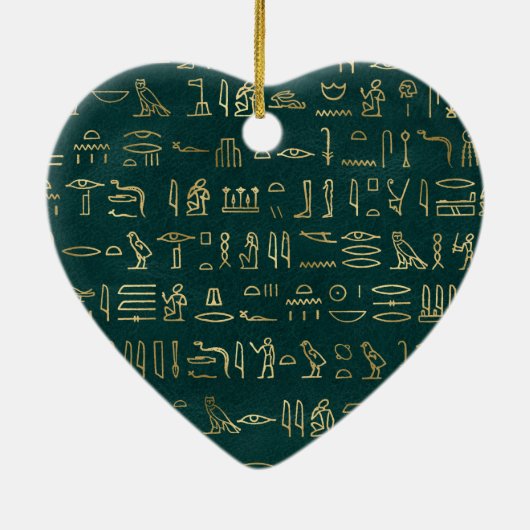 ゴールデンエジプト絵文字タイポグラフィエジプト セラミックオーナメント (裏面)