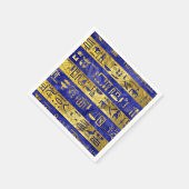 ゴールデンエジプト絵文字パターン青石 スタンダードカクテルナプキン (角)