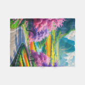 "ゴールデンエスケープ – 自然ファンタジーフリースブランケット" フリースブランケット (正面(横))