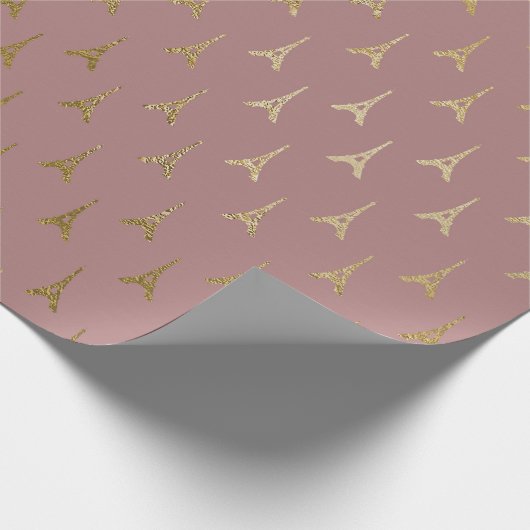 ゴールデンエッフェルタワーパリマウヴ薄紫赤面ピンク ラッピングペーパー (角)