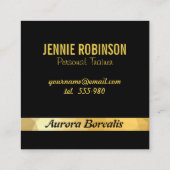 ゴールデンエフェクトエレガントブラック名刺。 スクエア名刺 (裏面)