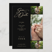 ゴールデンエフェクトファンシーブラックコラージュ3枚フォトカップル セーブザデート (正面/裏面)