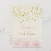 ゴールデンエフェクト紙吹雪,ピンクローズスイート16招待状 招待状 (正面/裏面)