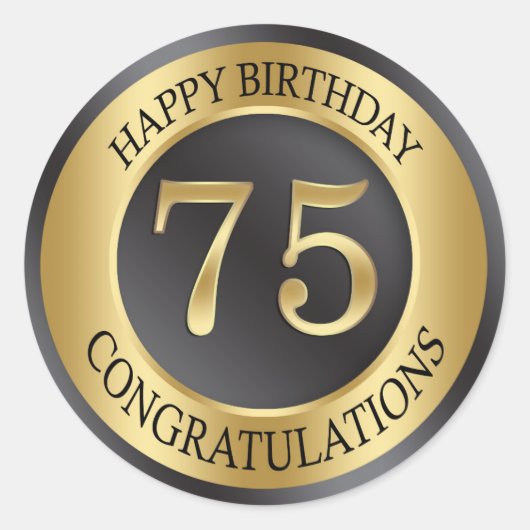 ゴールデンエフェクト75誕生日 ラウンドシール (正面)