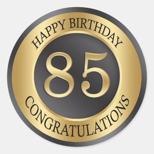 ゴールデンエフェクト85誕生日 ラウンドシール (正面)