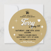 ゴールデンエラディスコボール誕生日招待状 招待状 (裏面)