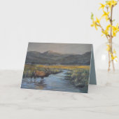 ゴールデンエルク 5 x 7" カード (黄色い花)