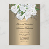 ゴールデンエレガンスアンドホワイトブライダルブーケ結婚ス ポストカード (正面)