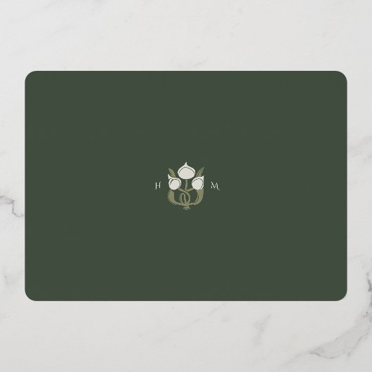 ゴールデンエレガンスアールヌーボーウェディングレセプション 箔招待状 (裏面)