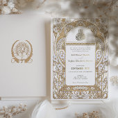 ゴールデンエレガンスアールヌーボームスリム結婚ズ 箔招待状