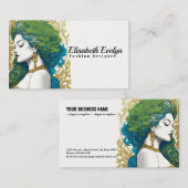 ゴールデンエレガンスウーマンズシルエットミッドセントグリーンa1 名刺 (正面/裏面)