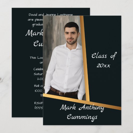 ゴールデンエレガンスクラス写真卒業3 招待状 (正面/裏面)