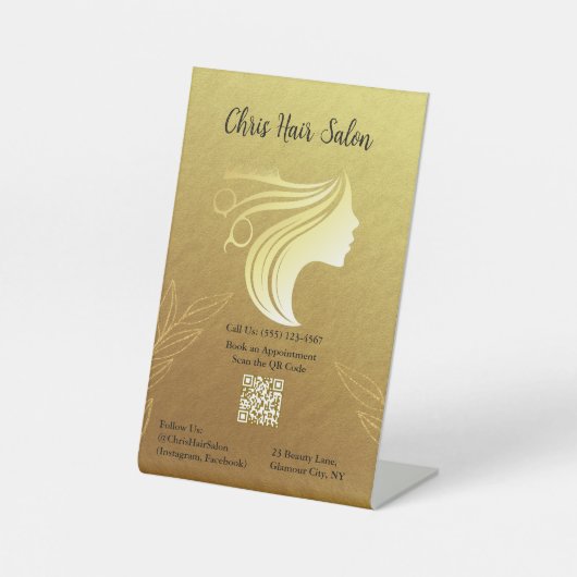 ゴールデンエレガンスサロンペデスタルサイン 台座サイン (正面)