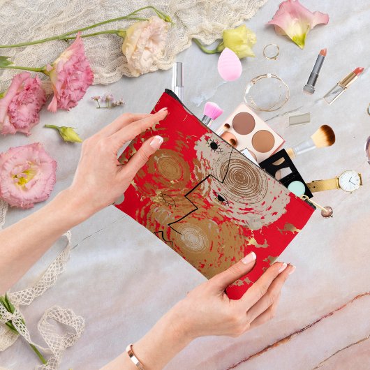 ゴールデンエレガンスミッドセンチュリー抽象芸術 アクセサリーポーチ