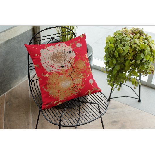 ゴールデンエレガンスミッドセンチュリー抽象芸術 クッション