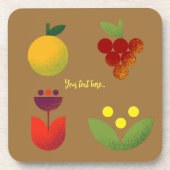 ゴールデンエレガンスモダンフローラフルーツ コースター (正面)