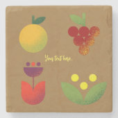 ゴールデンエレガンスモダンフローラフルーツ ストーンコースター (正面)