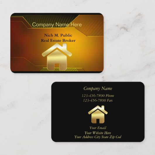 ゴールデンエレガンス実在エステート名刺 名刺 (正面/裏面)