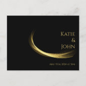 ゴールデンエレガンス – ウェディングRSVP- インビテーションポストカード (正面)