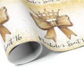 ゴールデンエレガンス:スウィート16クラウン&ボウグリッター ラッピングペーパー (ロールコーナー)