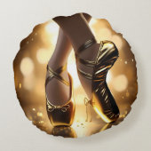 ゴールデンエレガンス:バレリーナシューズon金ゴールド《写真》ぼけ味 ラウンドクッション (裏面)