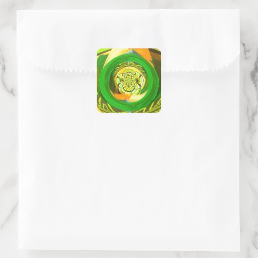 ゴールデンエレガンス:美しいアフリカの黄色のローズアート スクエアシール (バッグ)