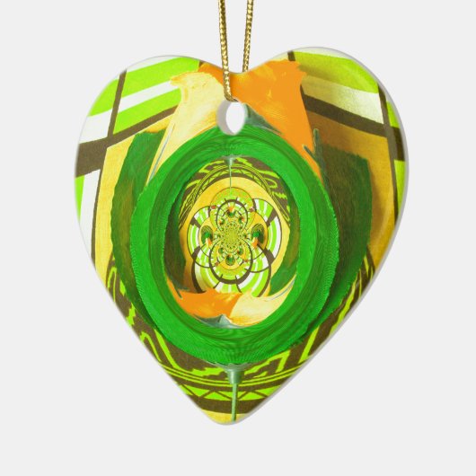 ゴールデンエレガンス:美しいアフリカの黄色のローズアート セラミックオーナメント (左)