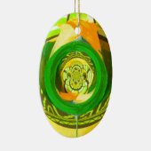 ゴールデンエレガンス:美しいアフリカの黄色のローズアート セラミックオーナメント (右)