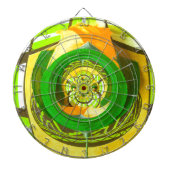 ゴールデンエレガンス:美しいアフリカの黄色のローズアート ダーツボード (正面)