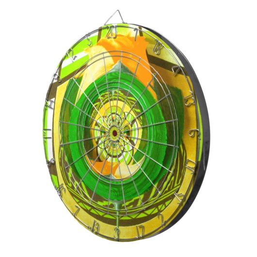 ゴールデンエレガンス:美しいアフリカの黄色のローズアート ダーツボード (正面右)