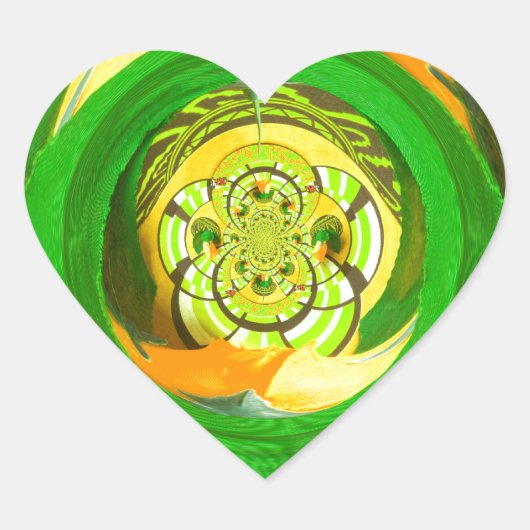 ゴールデンエレガンス:美しいアフリカの黄色のローズアート ハートシール (正面)