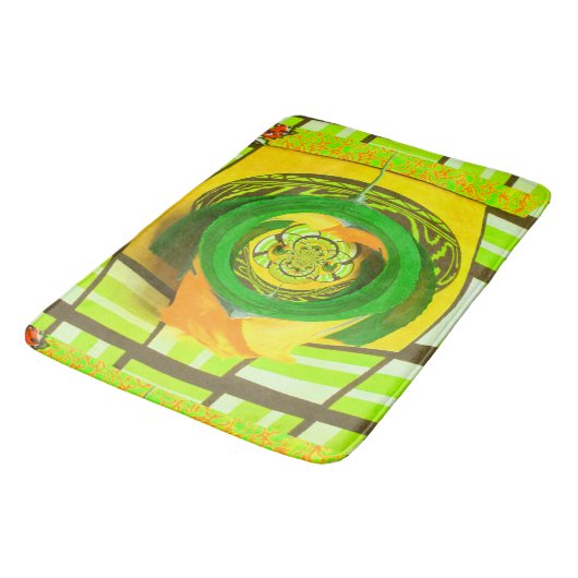 ゴールデンエレガンス:美しいアフリカの黄色のローズアート バスマット (アングル)