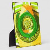 ゴールデンエレガンス：美しいアフリカの黄色のローズアート フォトプラーク (側面)