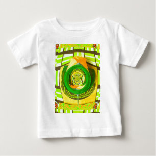ゴールデンエレガンス：美しいアフリカの黄色のローズアート ベビーTシャツ