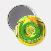 ゴールデンエレガンス:美しいアフリカの黄色のローズアート マグネット (正面/裏面)