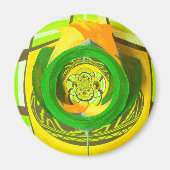 ゴールデンエレガンス:美しいアフリカの黄色のローズアート マグネット (正面)