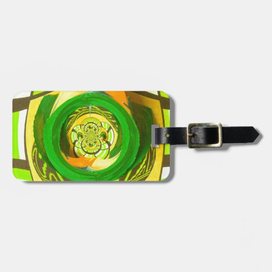 ゴールデンエレガンス：美しいアフリカの黄色のローズアート ラゲッジタグ (正面横)