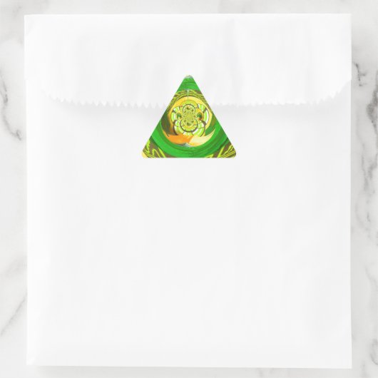 ゴールデンエレガンス:美しいアフリカの黄色のローズアート 三角形シール (バッグ)