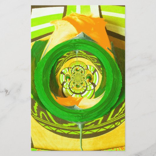 ゴールデンエレガンス：美しいアフリカの黄色のローズアート 便箋 (正面)