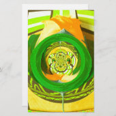 ゴールデンエレガンス：美しいアフリカの黄色のローズアート 便箋 (正面/裏面)