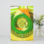 ゴールデンエレガンス：美しいアフリカの黄色のローズアート 便箋 (スタンド正面)