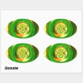 ゴールデンエレガンス:美しいアフリカの黄色のローズアート 楕円形シール (シート)