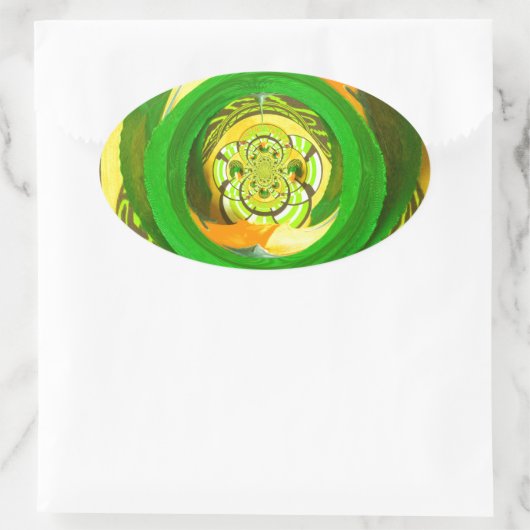 ゴールデンエレガンス:美しいアフリカの黄色のローズアート 楕円形シール (バッグ)