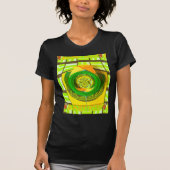 ゴールデンエレガンス:美しいアフリカの黄色のローズアート Tシャツ (正面)