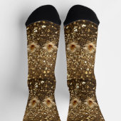 ゴールデンエレガンス：金ゴールドハイビスカスきらめく ソックス (上部)