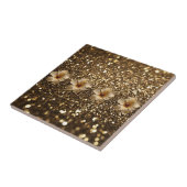 ゴールデンエレガンス：金ゴールドハイビスカスきらめく タイル (側面)